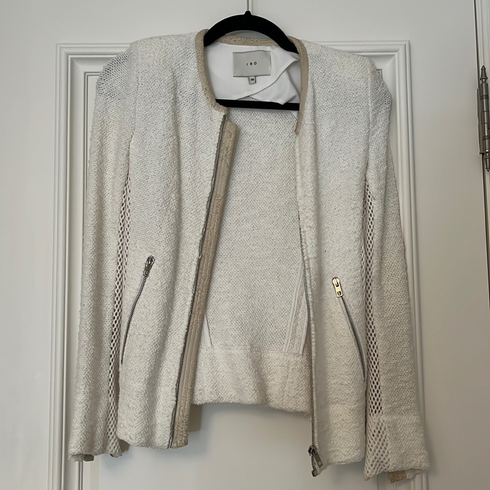 IRO white and cream tweed jacket